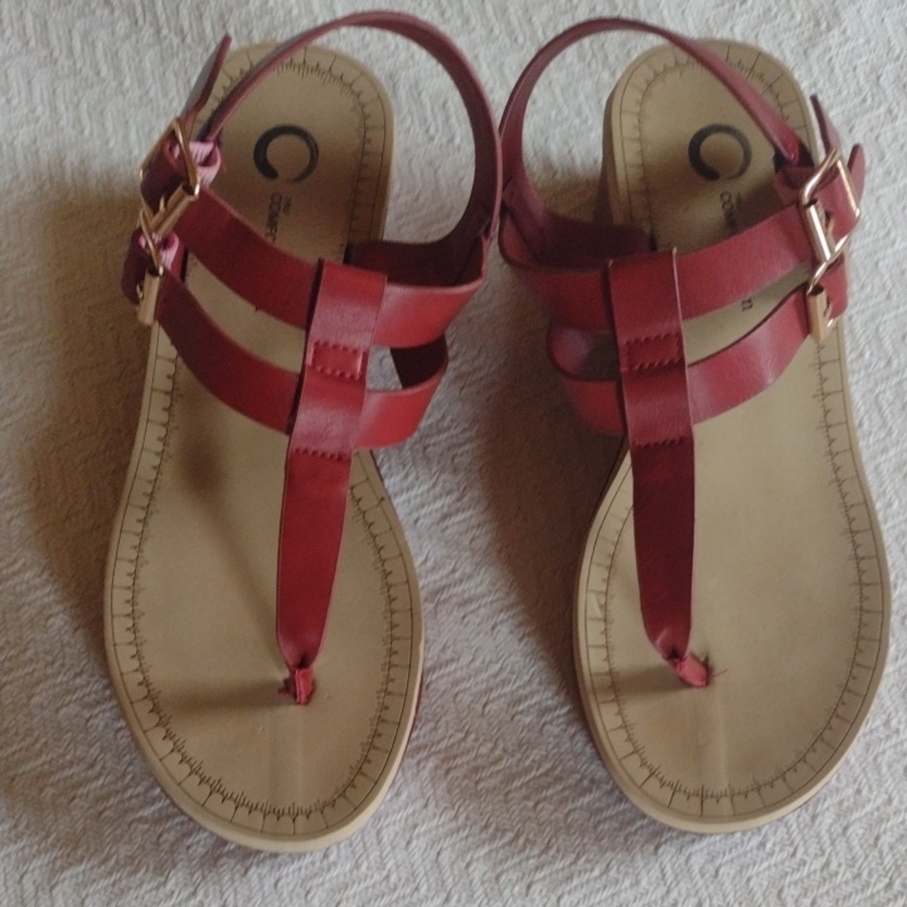 Red Leather Sandals